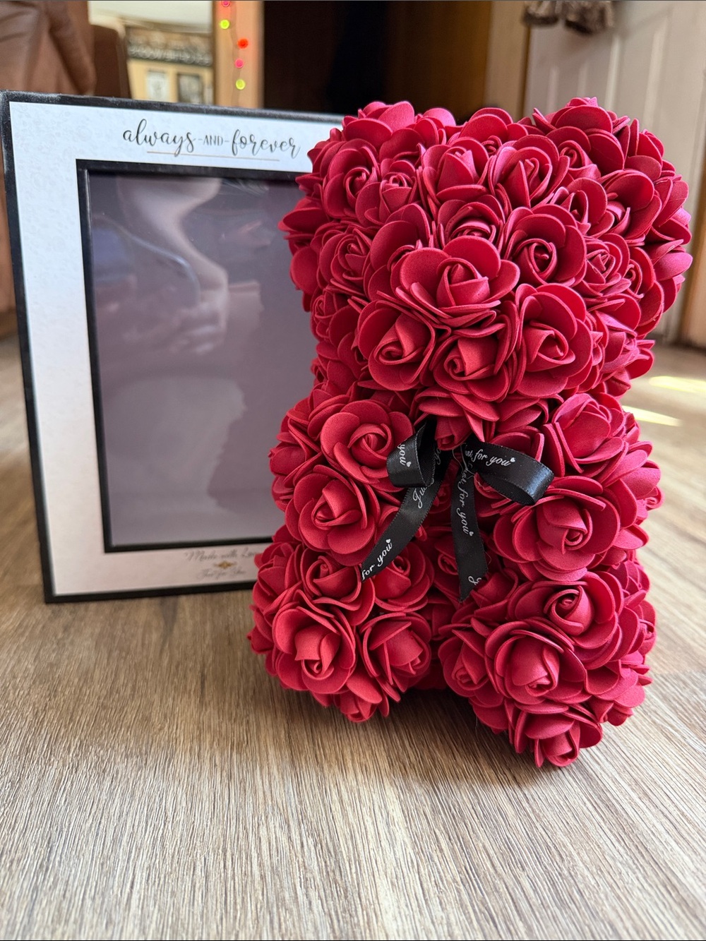 Red Rose Bear Decorative Accent - Brand: